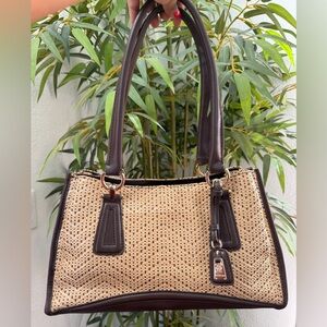 Liz Claiborne Vintage Woven Raffia Purse Tote Bag